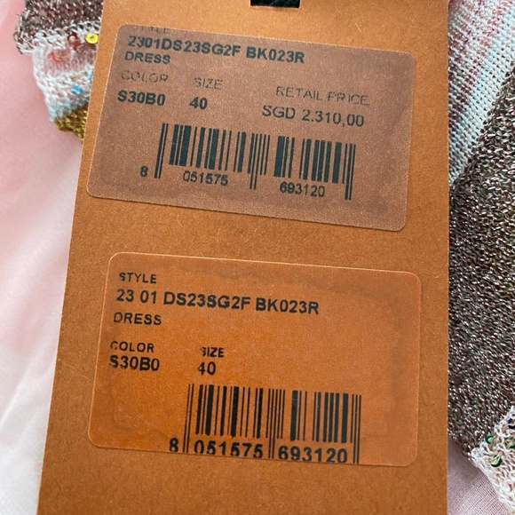 MISSONI Sleeveless Pink Stripe Silk Mini Dress - Size US4 - MSRP $1495 - BNWT - Picture 15 of 15